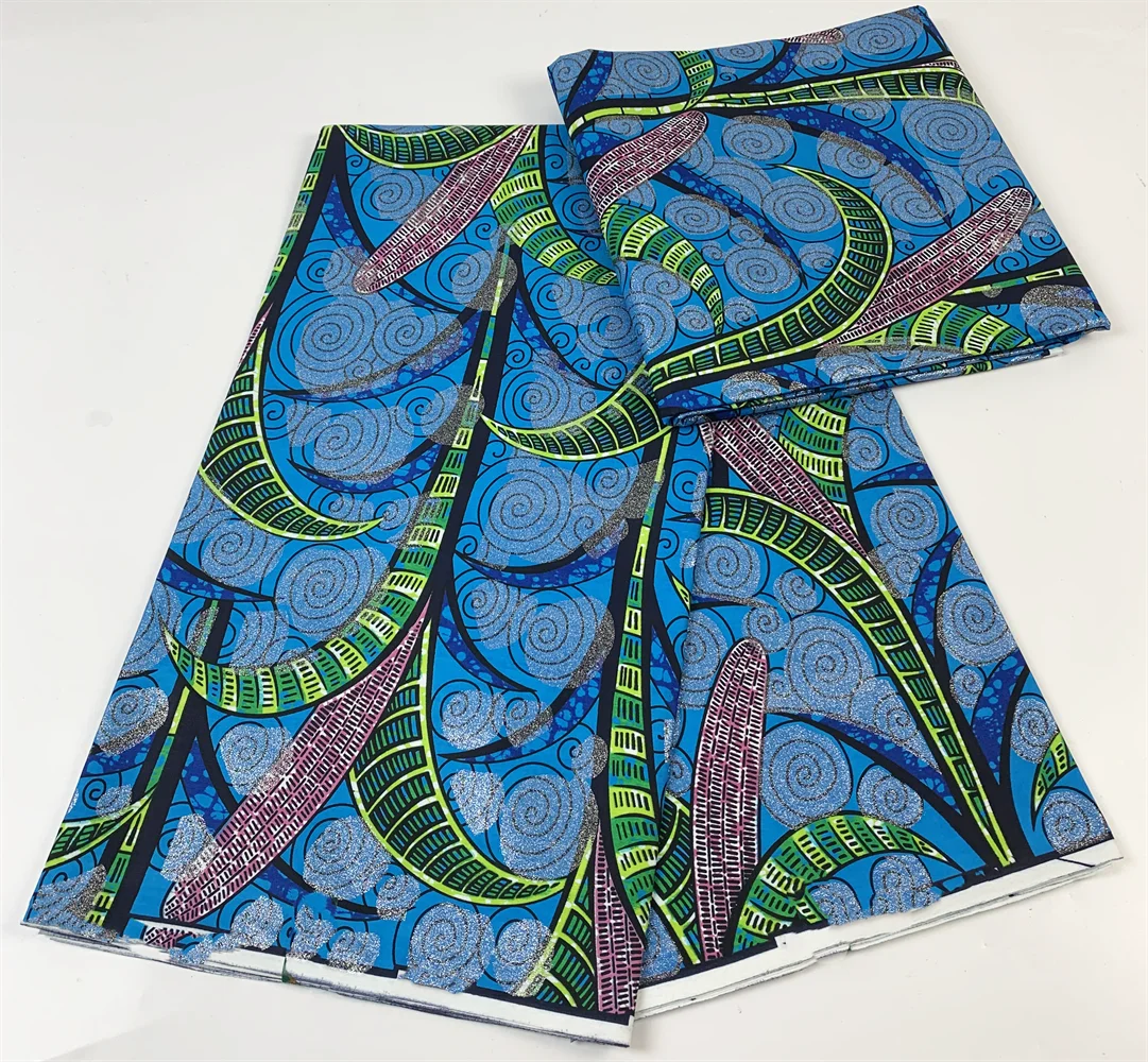 

Glitter Golden Wax Soft Gold Print Batik Veritable African Real Wax Fabric 100% Cotton High Quality Newest African Grand Golden