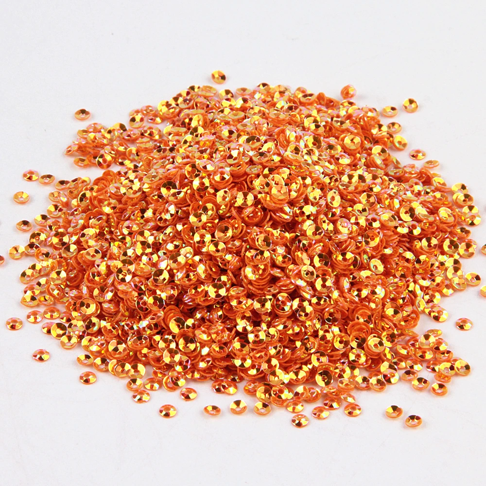 3mm Deep Cup Sequins - 4000pcs Ab Transparent Gold Loose Sequins For Sewing & Craft Projects