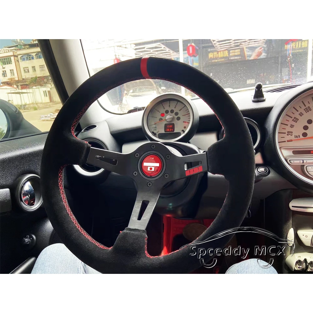 Mo Japan Deep Dish Steering Wheel Racing Drift 13inch 335mm Red Ring Car Sport Suede Steering Wheel Wiith Horn Button Red Silver Aliexpress