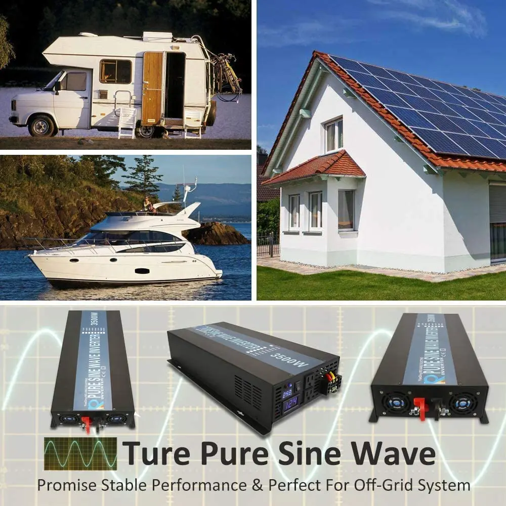 ZJZ WZRELB 3.5kw 순수 사인파 인버터 12v 24v 48v DC에서 100V/110V/120V AC로 변환 3500w 태양광 오프 그리드 인버터