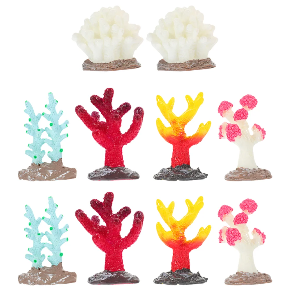 

Fish Plants for Aquarium Tank Faux Coral Decor Small Decorations Artificial Ornament Funny