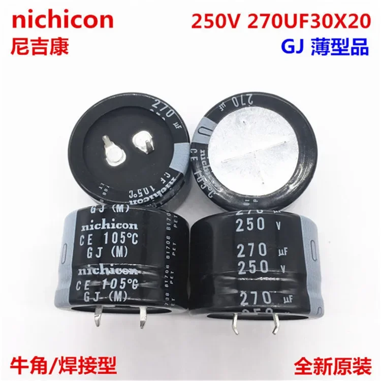 

2PCS/10PCS 270uf 250v Nichicon GJ 30x20mm 250V270uF Snap-in PSU Capacitor