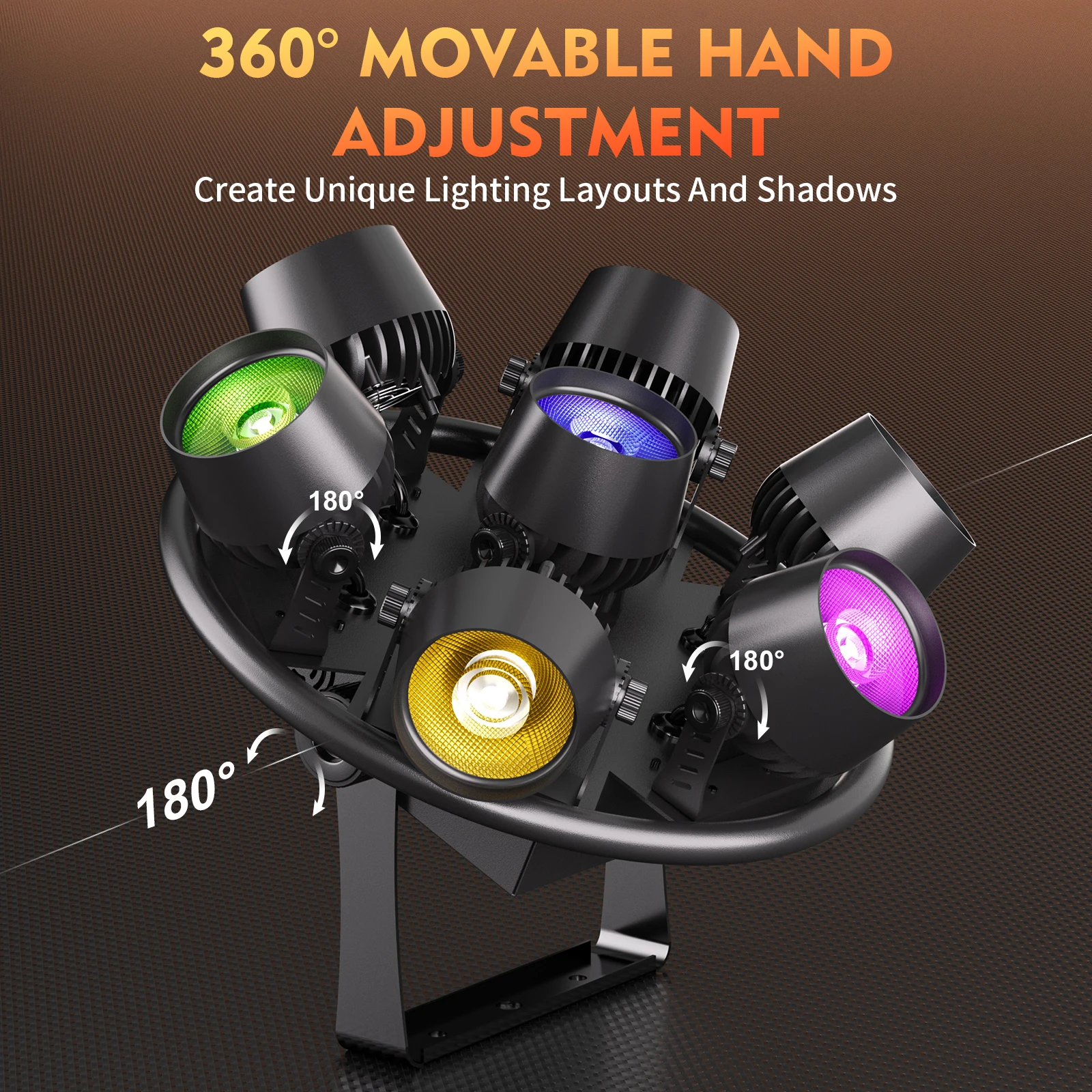 U'King 7x50W RGB COB LED Stage Par Light 350W Retro Light DMX DJ