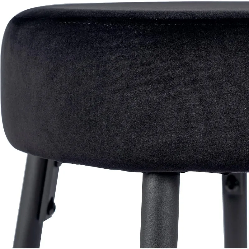 Counter Height Bar Stools Set of 2, Velvet Kitchen Upholstered Dining Chair Stools 24 Inches Height 5