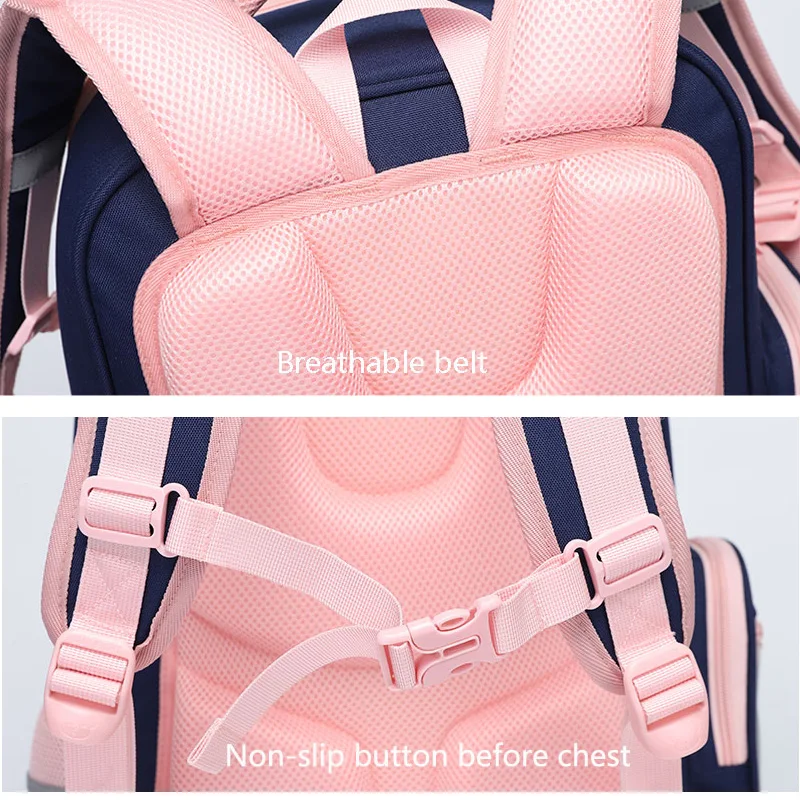 NEW 2024 High Quality Orthopedic Back Primary Girl Shcool Bags Kid Book Bag Teenage Backpacks Waterproof Satchel 5