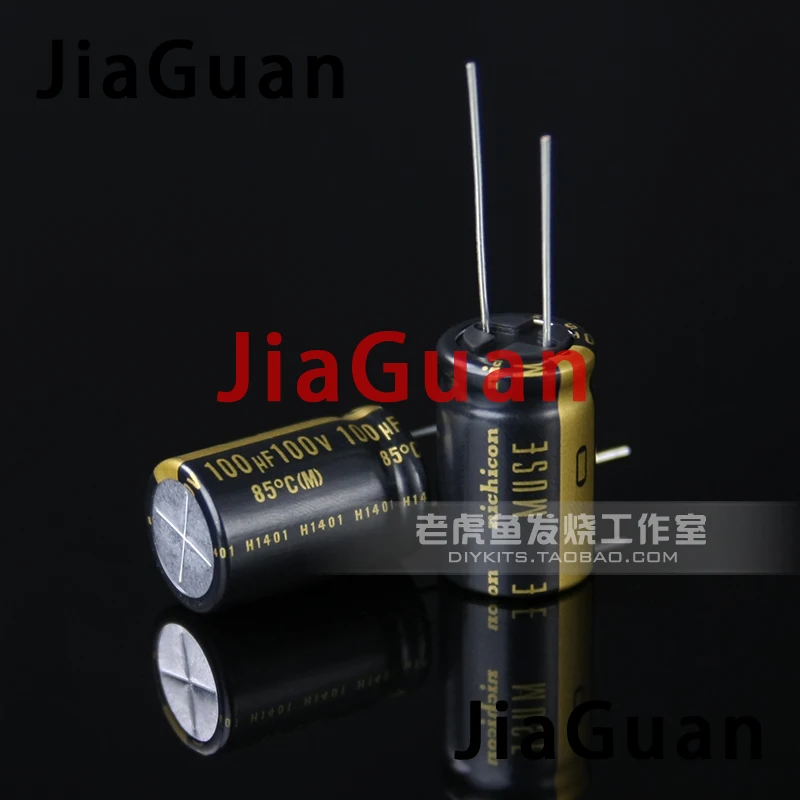 Nichicon Muse kz 100uf 100v 16×25 mm 100v100uf Nichicon kz 100uf 100v 100uf100v Pcm7.5 Peças Novo