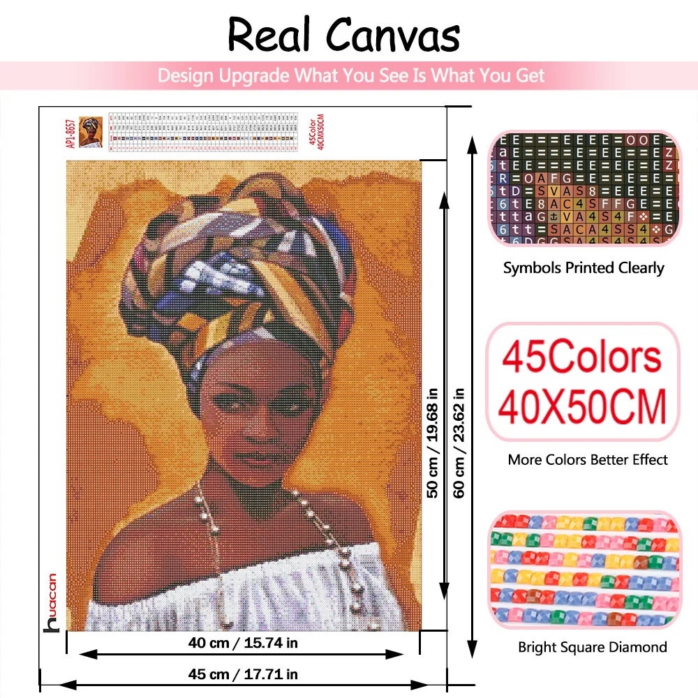 5D Diamond Painting Kit Completo Donne africane Pittura Diamante per Bambini e Adulti, Kit completo di