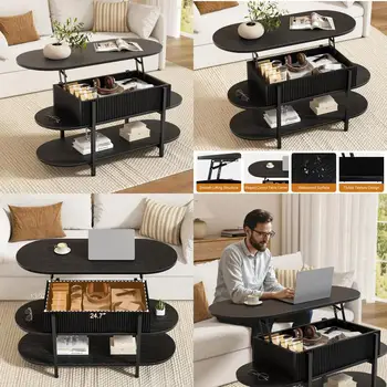Oval Lift-Top Coffee Table 1