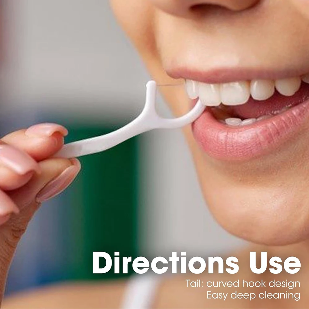 50~600pcs Portable Disposable Dental Floss Plastic Toothpick Hilo Dental Floss Teeth Stick Pick Box Oral Care