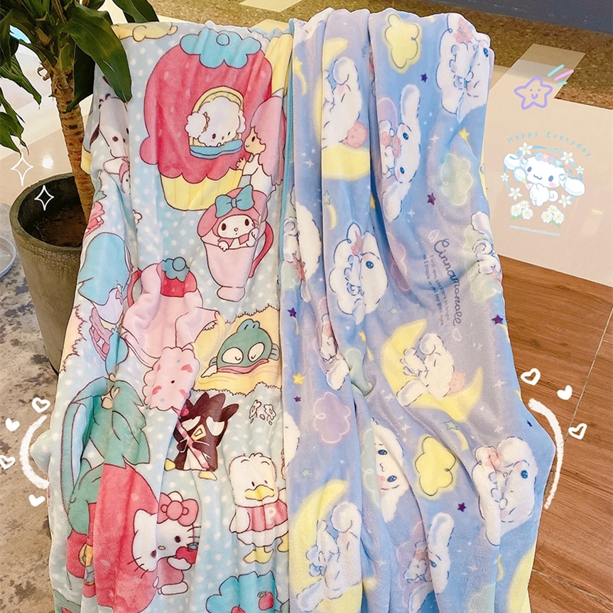 Estilo japonês cobertor de flanela adorável nap cobertor dos desenhos animados quarto sofá confortável cobertor quente único tamanho cobertura de viagem