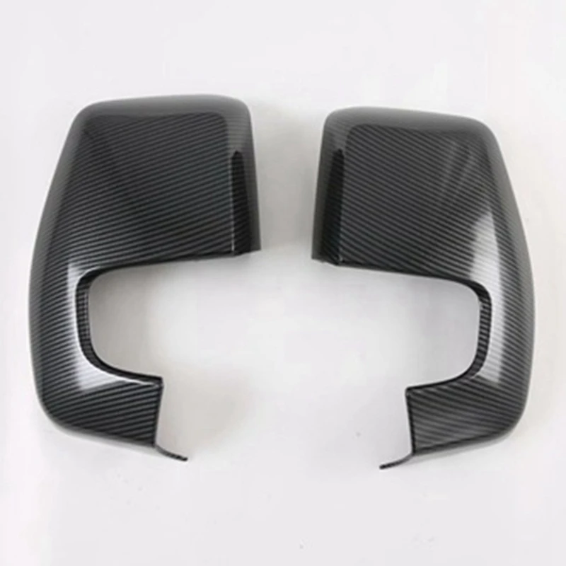 Car Carbon Rear View Side Glass Mirror Cover Trim Caps for Ford Transit Tourneo Custom