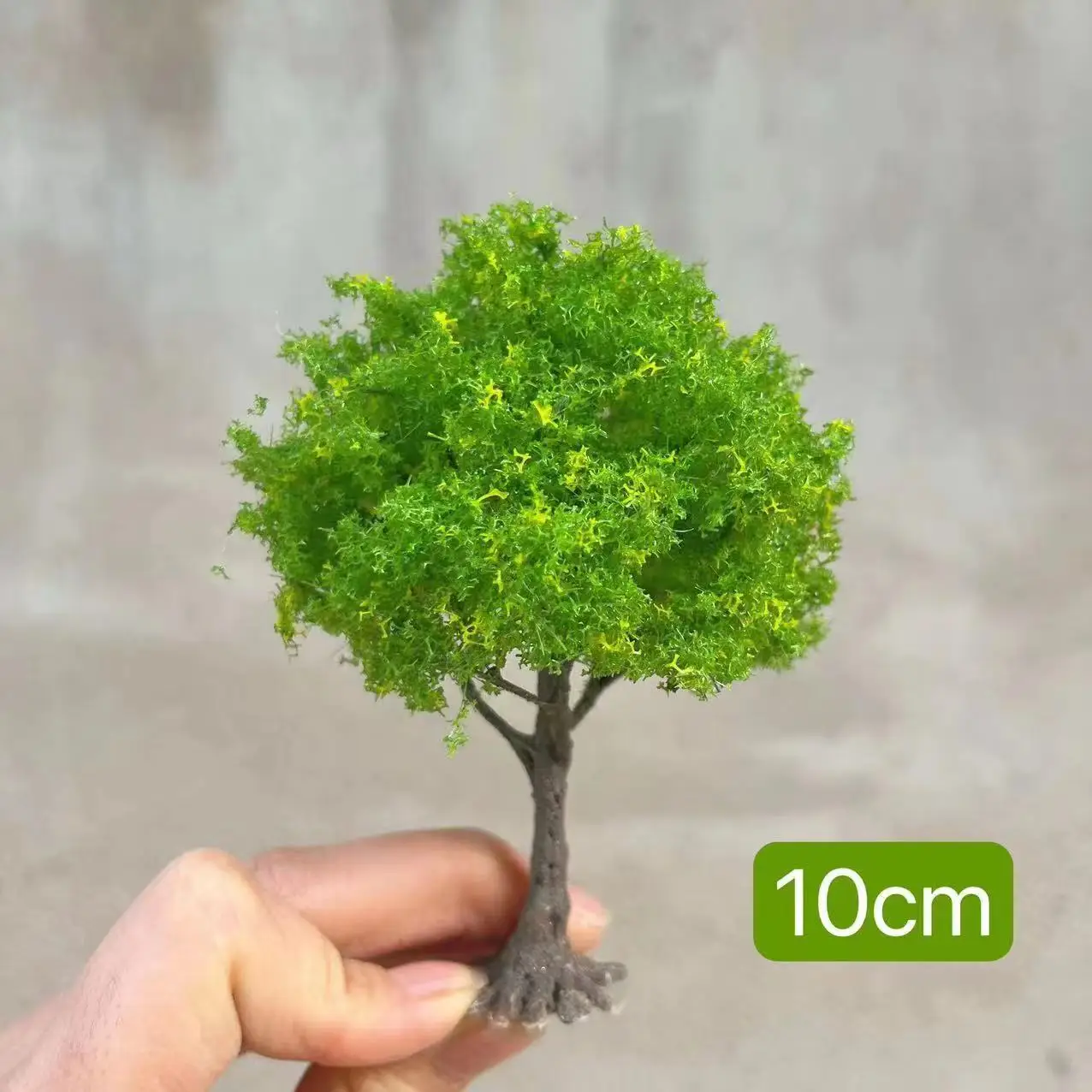 10/15/23cm Spring simulated tree model yellow green light tender handmade wire model tree fine scale train railway layout