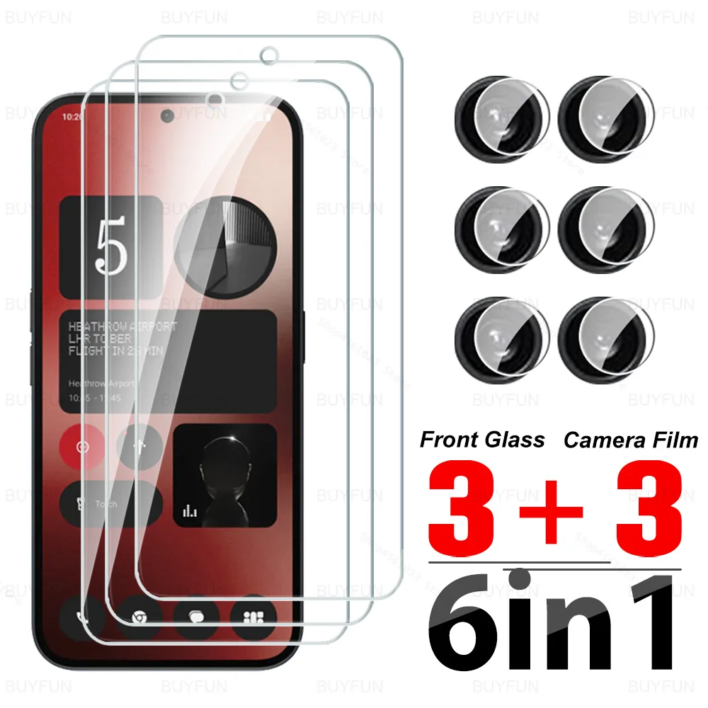 Phone Case Screen Protector Tempered Glass Phone Protector Cover NothingPhone 2a 6in1 For Nothing Phone (2a) 5G HD Camera