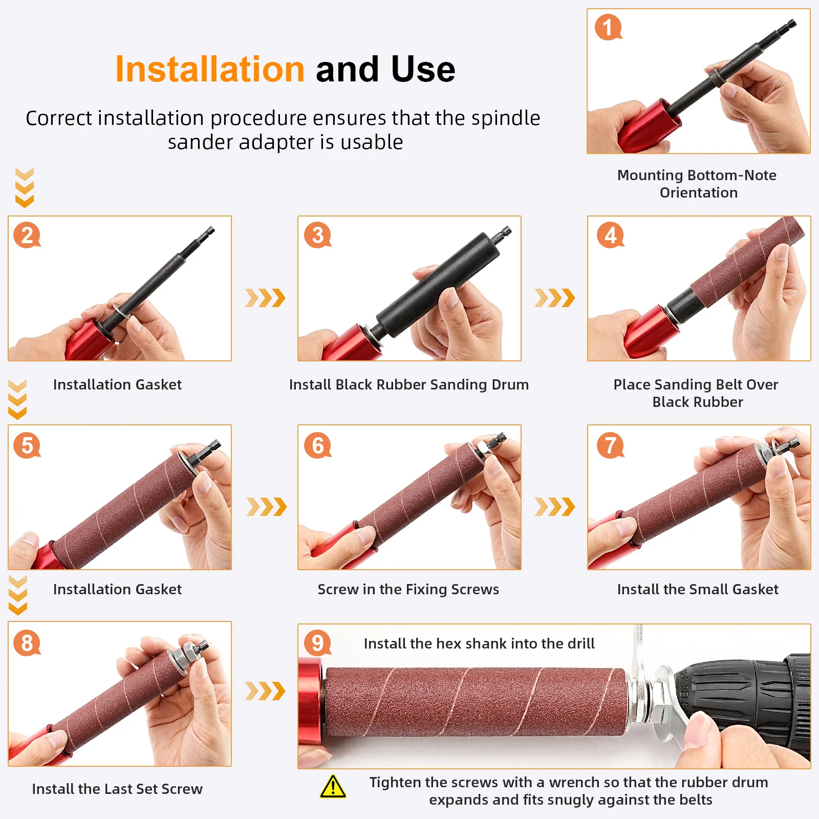 Kit Levigatrice A Tamburo, Set Di Utensili Per Levigatrice A Tamburo Manicotti Di Levigatura Del Mandrino 20 Pezzi Con Custodia Per Trapano 90238989