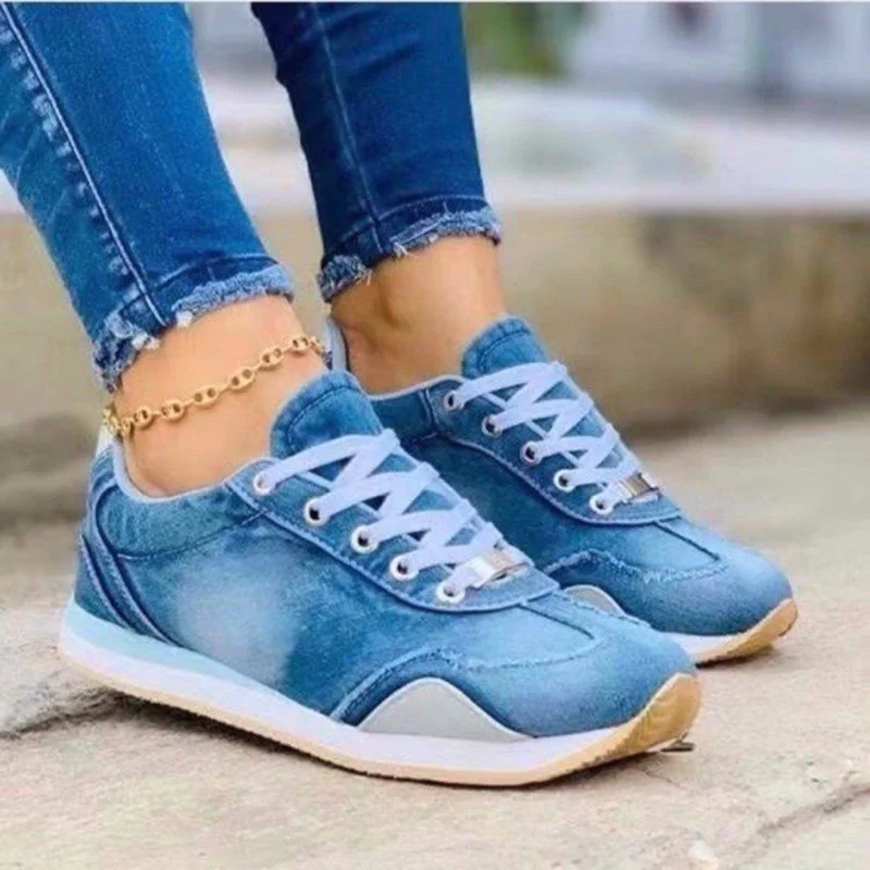 Platform Sneakers for Women,Womens Lightweight Flat Sneakers Lace Floral Slip On Hollow Out Casual Canvas Shoes 