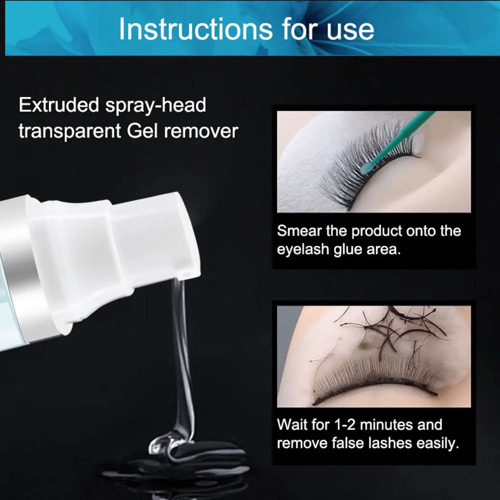 NAGARAKU Eyelash Extension Gel Remover Fast Clear Up Remover Extended False Eyelash Decomposition Adhesive Eyelash Gel Remover 3
