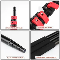 24/30/36/40 ft Heavy Duty High Reach Extension Window Cleaning Pole Telescopic Extendable Paint Roller Handle Garden/Picking 2