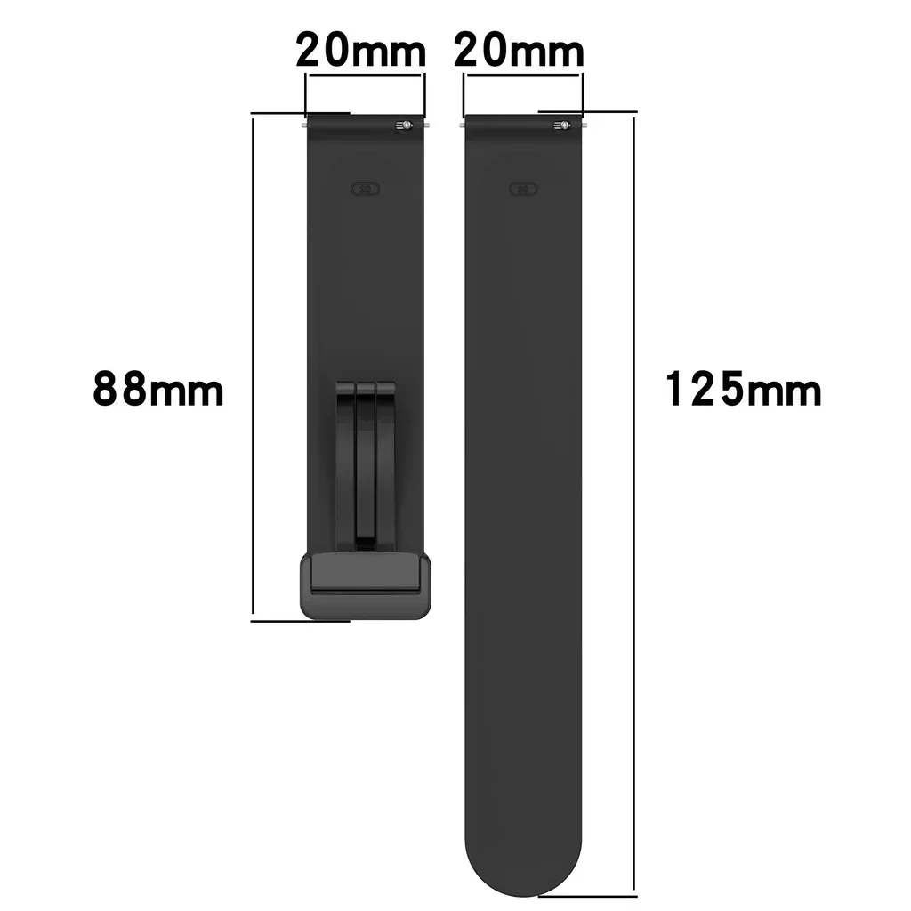 Magnetic Folding Buckle Silicone Smartwatch Strap Bracelet
