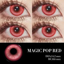 Visuashow Anime - Inspired Color Contact Lenses - Cute Yearly Disposable Lenses (Magic Red)