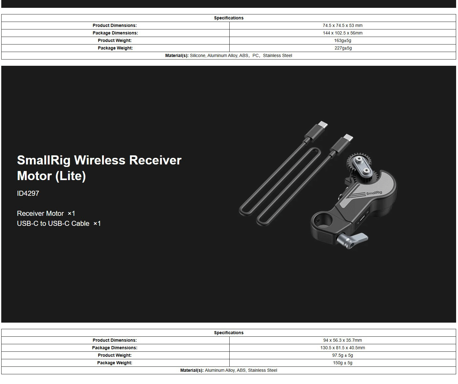 Smallrig Wireless Follow Focus Kit Precision Control Supports PD & QC Fast Charg