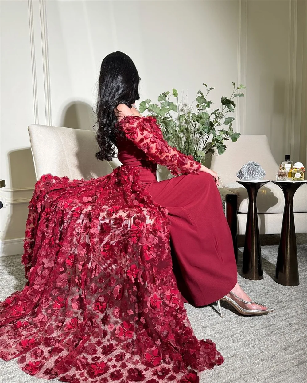 Red Appliques Embroidery Prom Dress Mermaid Customized Floor-Length Evening  2025 | eBay