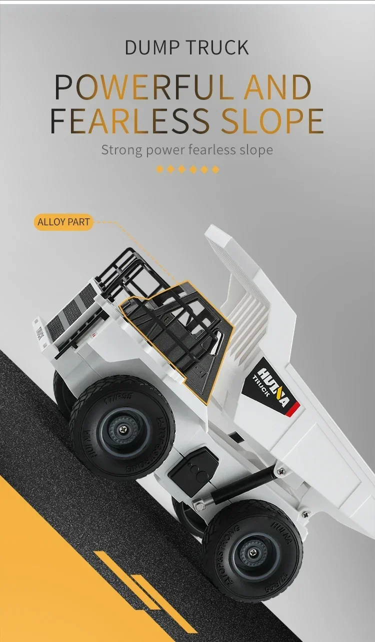 Huina Rc Dumper Excavator 1/24 Rc Truck 9Ch Remote Control Engineering Cars Trucks Crawler Truck Construction Toys for Boys Gift 6