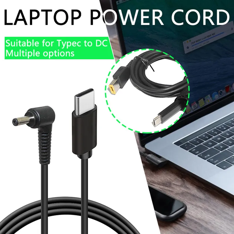 Universal Usb tipo c pd Conversor Cabo de Carregamento Portátil Cabo dc Adaptador de Alimentação para Dell Asus Lenovo Notebook Cabo de Alimentação