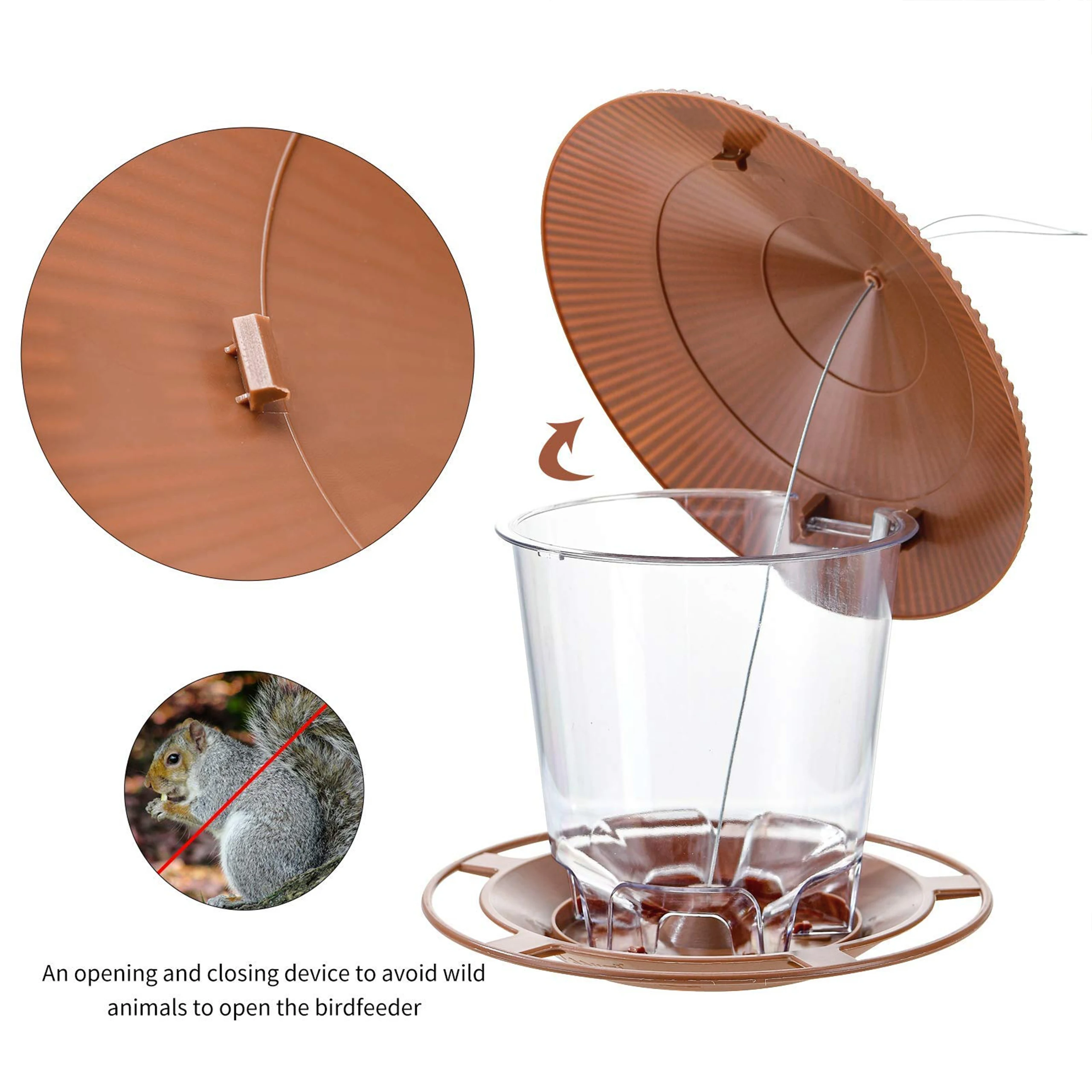 Wild Bird Feeder Hanging Roof For Garden Yard Outside Decoration Outdoor Feeding Tool Squirrel proof Seed Nut Container