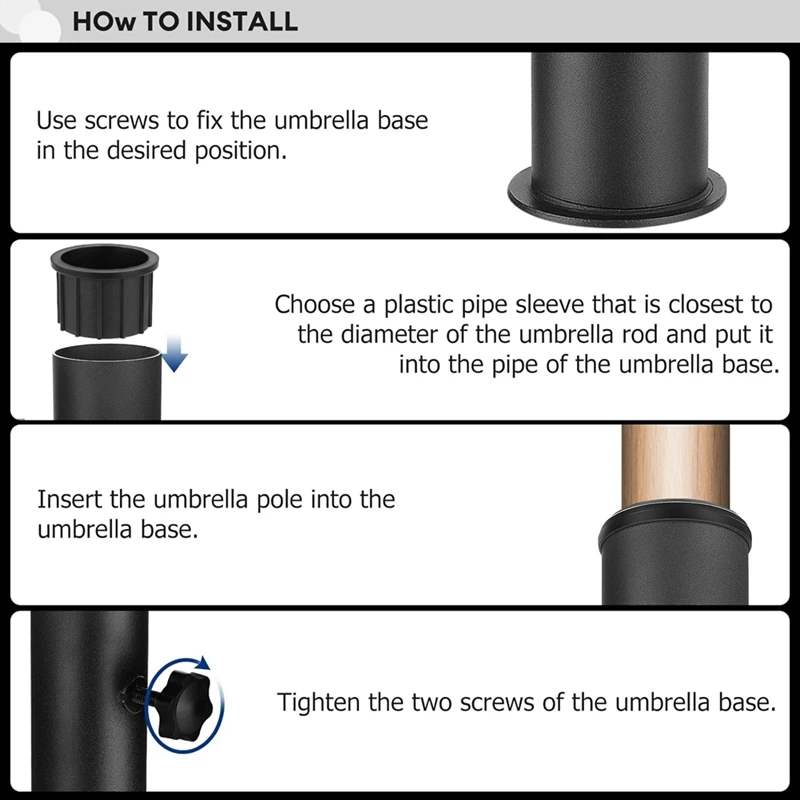 Umbrella Stand Tube Outdoor,Outside Stone Umbrella Tube Base,Table Bracket,DIY Mount