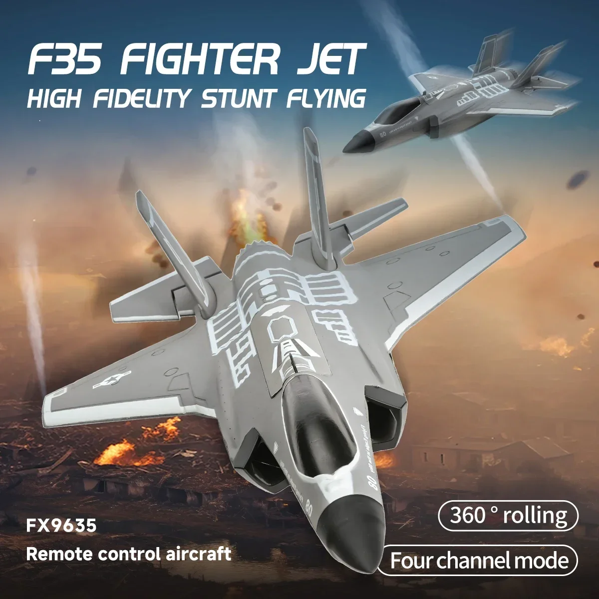 RC F-35 Kampfjet (3-Kanal) - Mit Gyro-Stabilisator Für Anfänger & Profis
