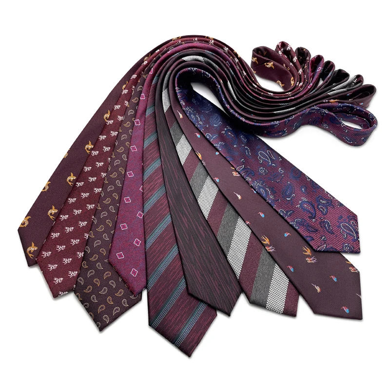 Мужские галстуки VEEKTIE, предварительно завязанные, для свадьбы, работы, офиса, для женихов, с принтом пейсли, фиолетовые, 8 см