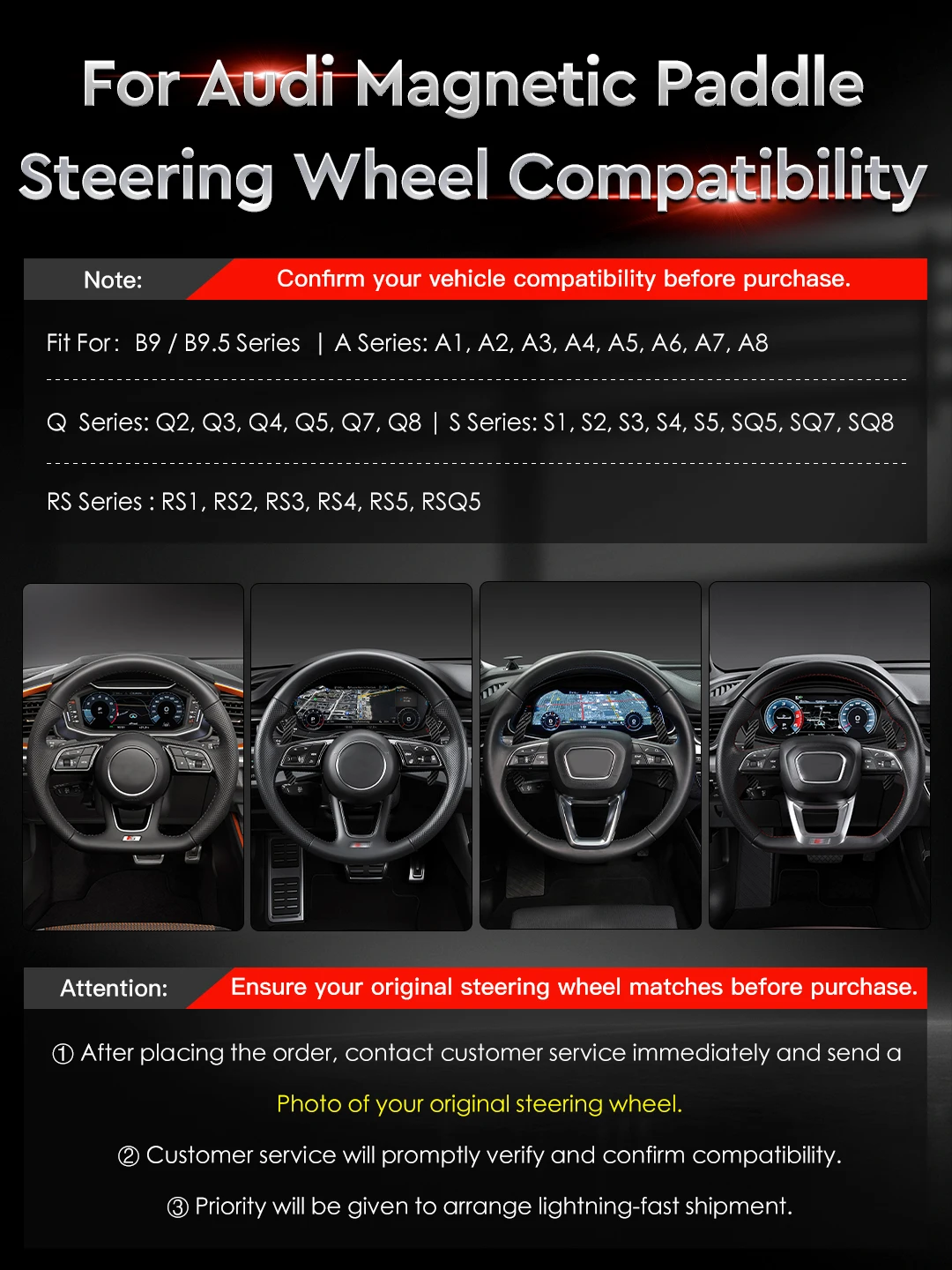TDD Glossy Carbon Fiber Magnetic Paddle Shifter For Audi B9 A3 A5 A6 A8 Q3 Q5 Q8 S3 S4 S5 SQ5 RS3 RS5 RSQ5 Aluminum Alloy Back