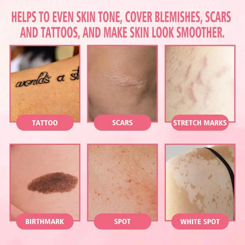 Waterproof Body Concealer Freckles Scars Cover Long-lasting Makeup Cosmetic Spot Hide Makeup Cover For Arms Legs 100ml 5