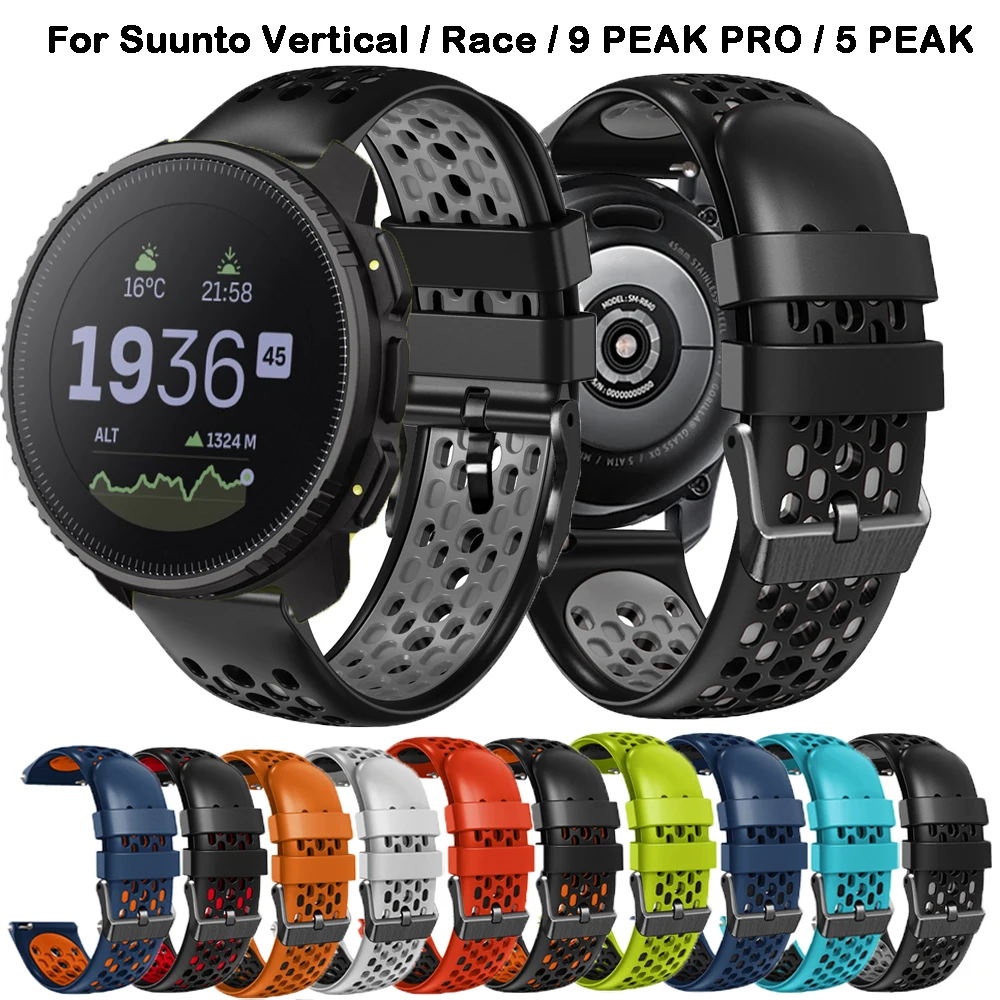 

Ремешок силиконовый для Suunto Race 22 мм, сменный Браслет для часов Suunto Vertical / 9 Peak Pro / 5 Peak