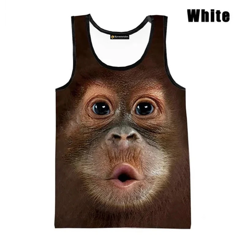 Camisetas sin mangas con estampado 3D de mono y gorila para Hombre, camiseta informal sin mangas de gran tamaño, divertida, ropa de calle para Gimnasio