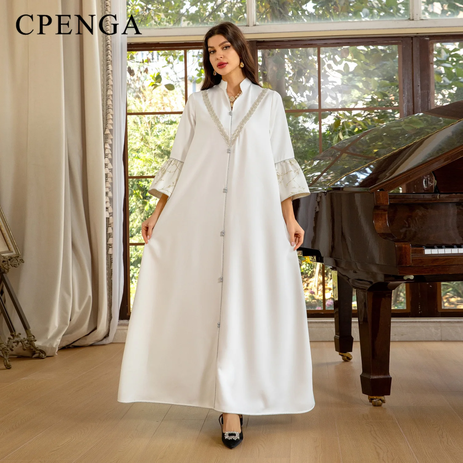 2024 الشرق الأوسط التطريز عباية إسلامية للنساء الع...