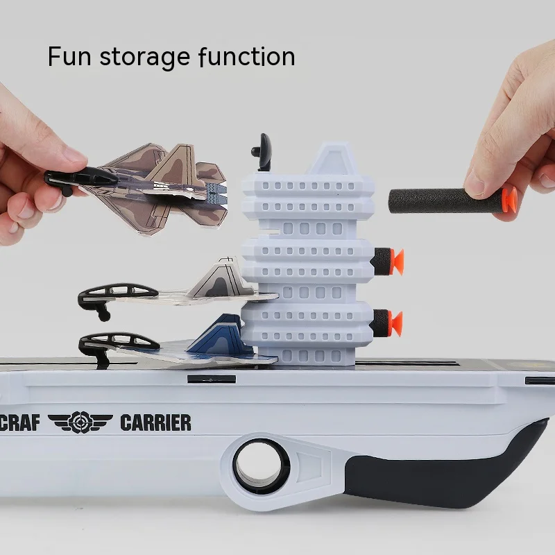 Aircraft carrier aircraft ejection foam aircraft gun two in one toy boy outdoor war interaction model gift 5