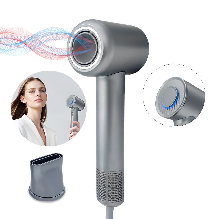 Sèche-cheveux professionnel haute vitesse 110 V, souffleur personnel, soin et coiffage des cheveux, outil à ions négatifs, embout magnétique, séchage rapide._voghion.com