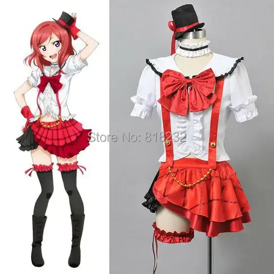 

Love Live Bokura wa Ima no Naka de OP1 Nishikino Maki Uniform Shirt Tops Dress Outfit Anime Cosplay Costumes