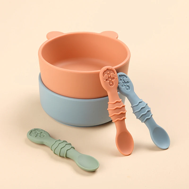 

2PCS Baby Led Weaning Spoons Food Grade Self Feeding Utensils Toddler Infant Training Feeding Spoons