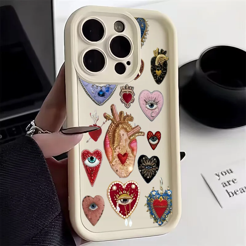 Evil Eye Art Love Heart Pattern Phone Case Cover