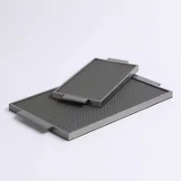 Rectangular Metal Tray Simple Modern Leather Tray Model Room Decoration Family Living Room Coffee Table Storage Home Organizer 1