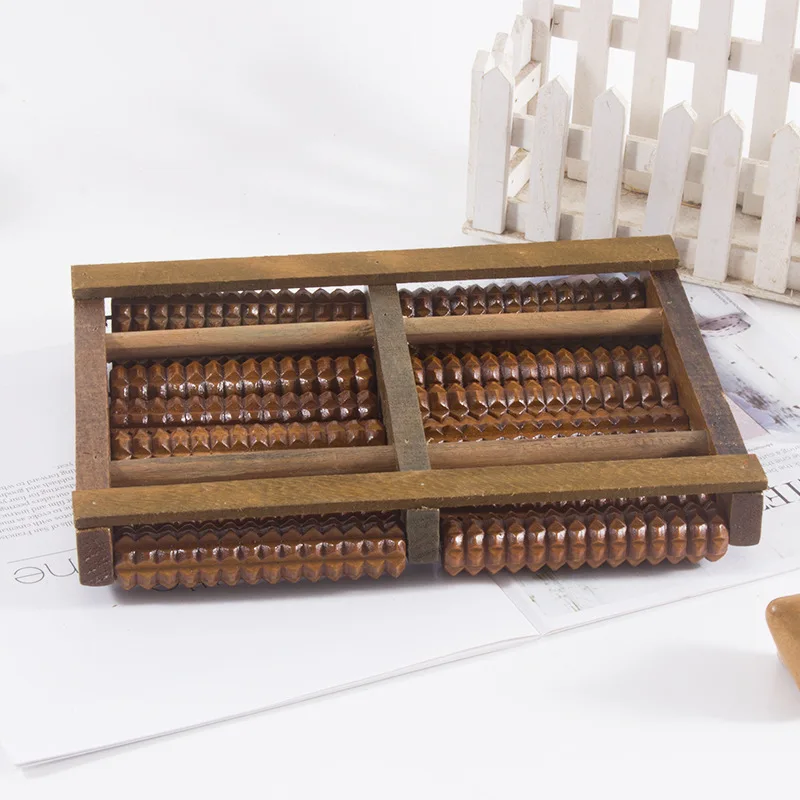 solid wooden roller foot massager pedicure machine foot brush wooden feet meridians foot massager