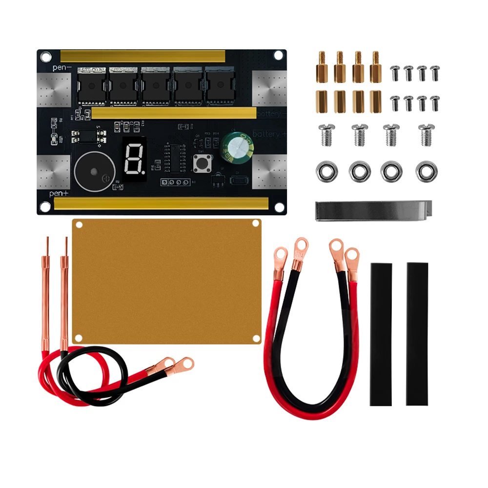 Spot Welder DIY Kit 9 Gears Spot Welding Machine Control Board 12V Auto DIY Spot Welder for 18650 Battery 0.1-0.3mm Nickel Sheet