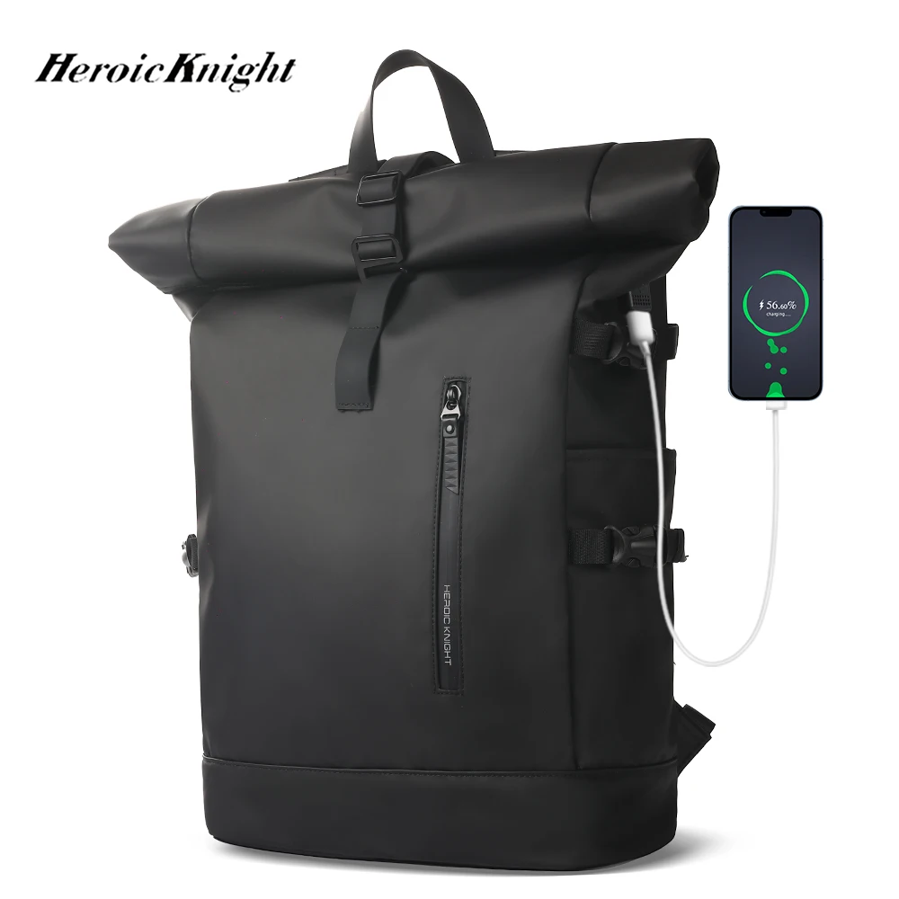 Heroic Knight Men's Backpack Waterproof Rollup Backpack Women Travel Expandable USB Charging Large Capacity Laptop Bag Mochilas women large capacity backpack waterproof nylon cute female schoolbag college lady laptop backpacks kawaii girl travel book bags