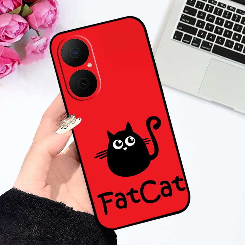 Oil Painted Silicone Back Cover - Soft Matte Protective Case for Huawei Nova Y73/Enjoy 80