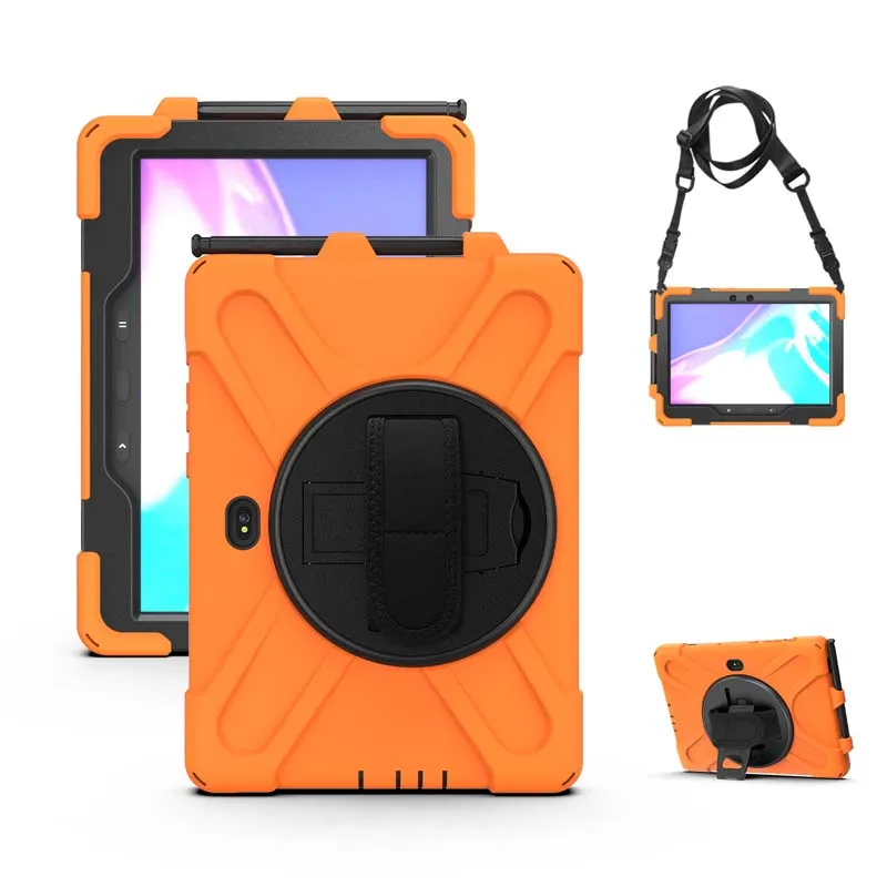 Durable Silicone Protective Case with 360° Stand, Pen Slot, and Shoulder Strap