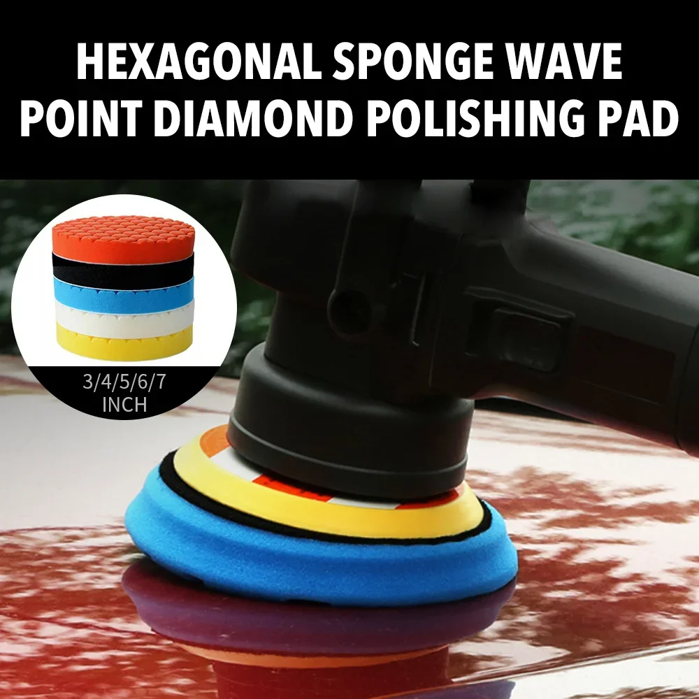 5Pcs 5inch (125mm) Polishing Pad Kit Polisher Waxing Pads Buffing Kit For Car Polisher Sponge White Blue Yellow Black Orange 5