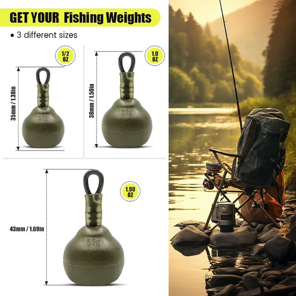1Pc Carp Fishing Rubber Coated Sinker Set 14g/28g/52g European Carp Fishing Weights Rubber Coated Lake Bottom Fishing Sinkers