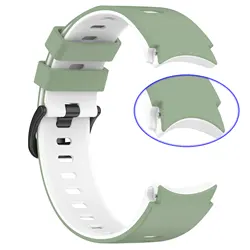 Premium 20mm Silicone Sports Watch Band - Universal Fit Strap - Galaxy Watch6 40mm (Light green white)
